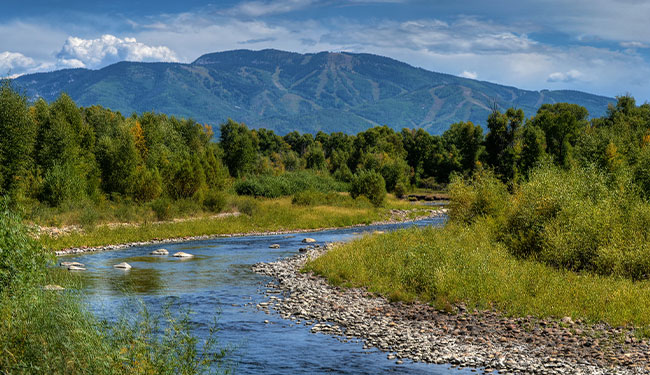 Beautiful view of ski mountain in Steamboat Springs