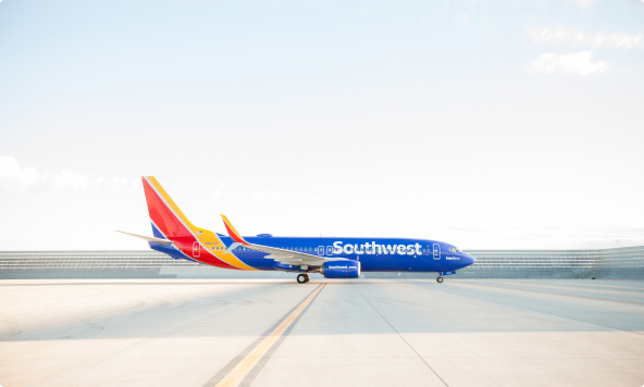 Southwest airplane parked on the tarmac